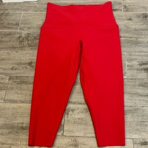 Spanx Booty Boost Active 7/8 Leggings Ribbed Red Sculpting High Waist Size 1X